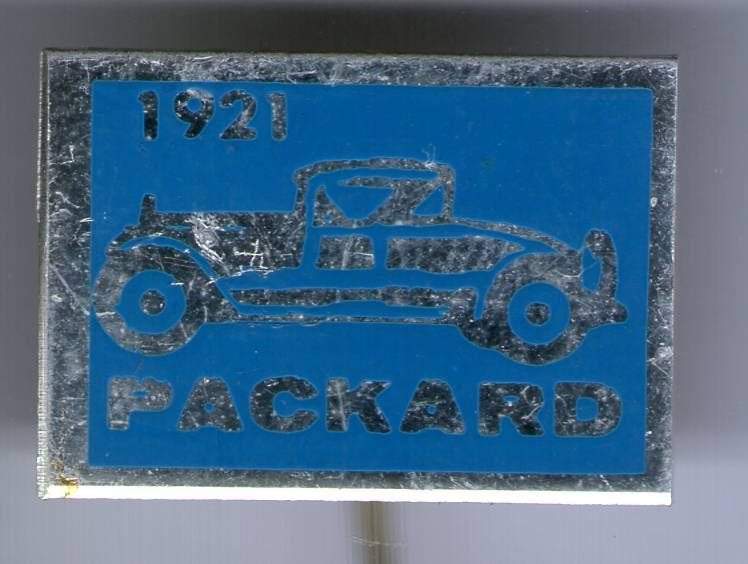 Packard 1921 blauw op aluminium oldtimer speldje ( C_127), Ophalen of Verzenden, Zo goed als nieuw, Transport, Speldje of Pin