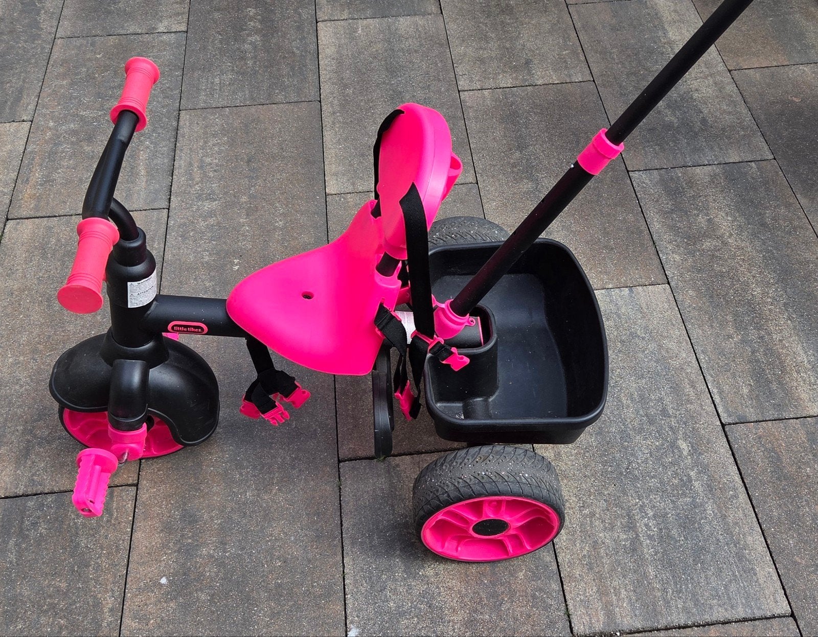 Little Tikes driewieler roze met duwstang en zonnescherm, Fietsen en Brommers, Fietsen | Driewielers, Ophalen