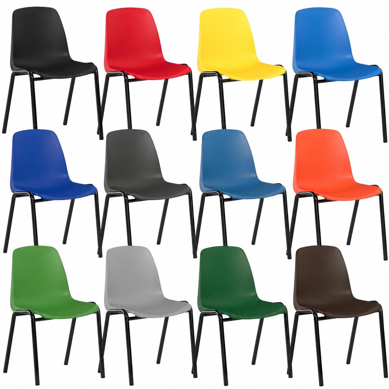 Nieuwe stapelstoelen kuipstoelen kantinestoelen kunststof, Ophalen, Kunststof, Blauw, Nieuw