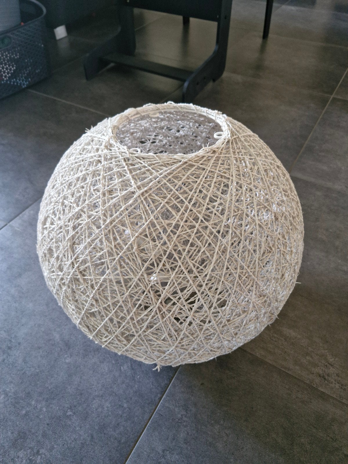 Hanglamp bol van touw, sfeervolle verlichting, Gebruikt, Natuurlijk materiaal, E27 (groot), Ophalen