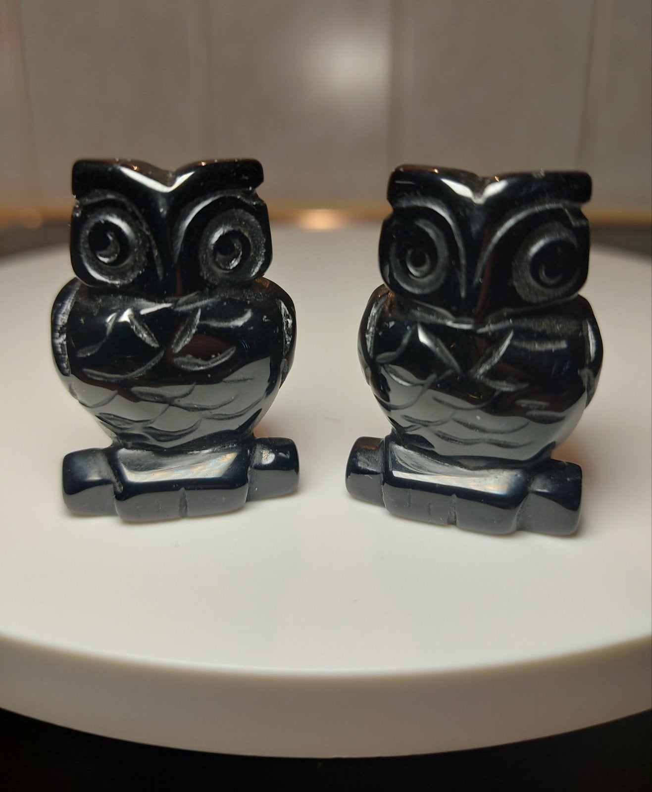 Leuke Zwarte Obsidiaan Uilen, Ophalen of Verzenden, Zo goed als nieuw