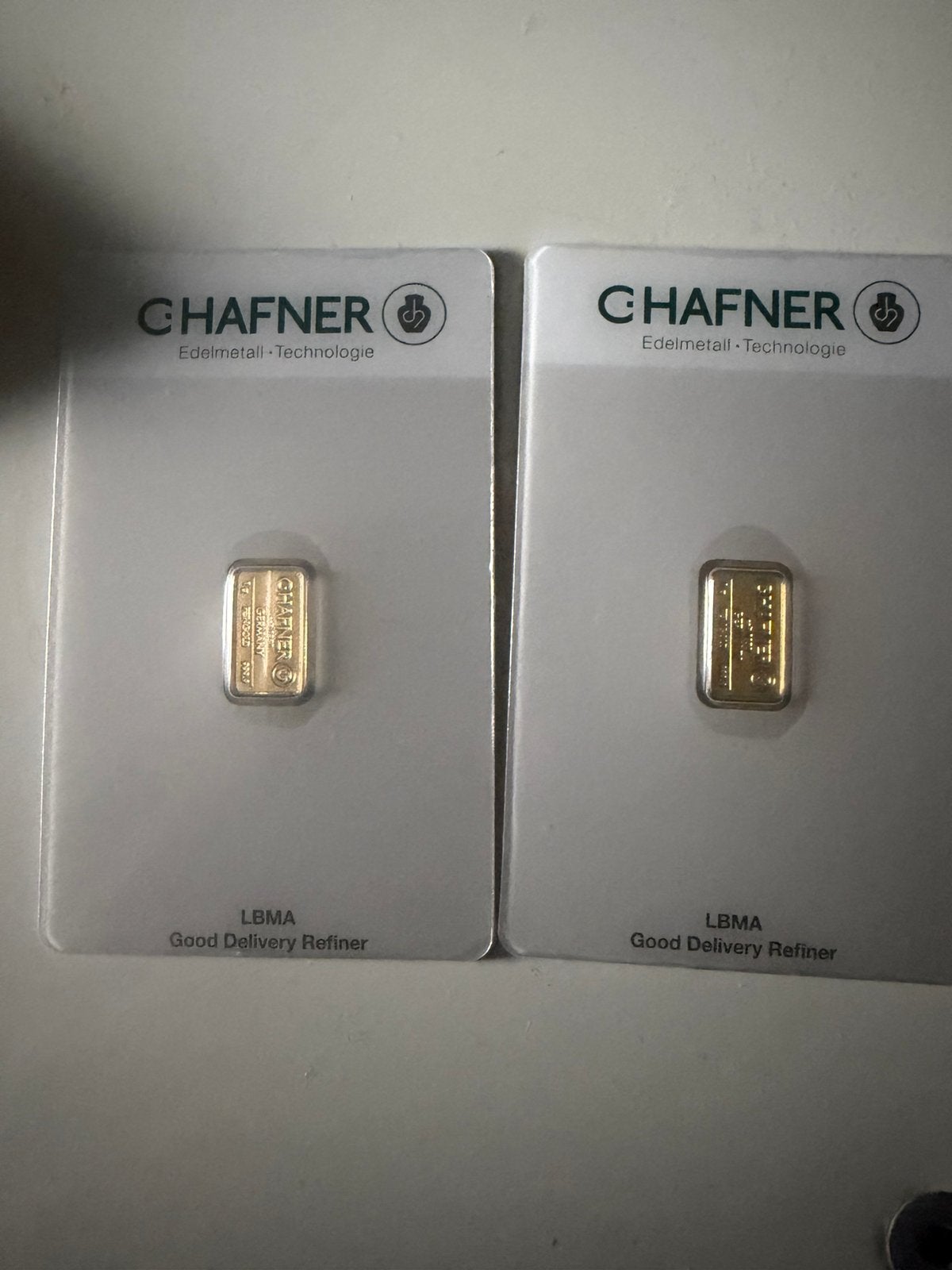 C Hafner 1 gram ( 2 stuks ), Verzenden, Goud