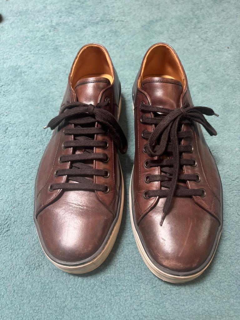 Sutor Mantellassi glad bruin leren sneakers maat 42, Ophalen of Verzenden, Bruin