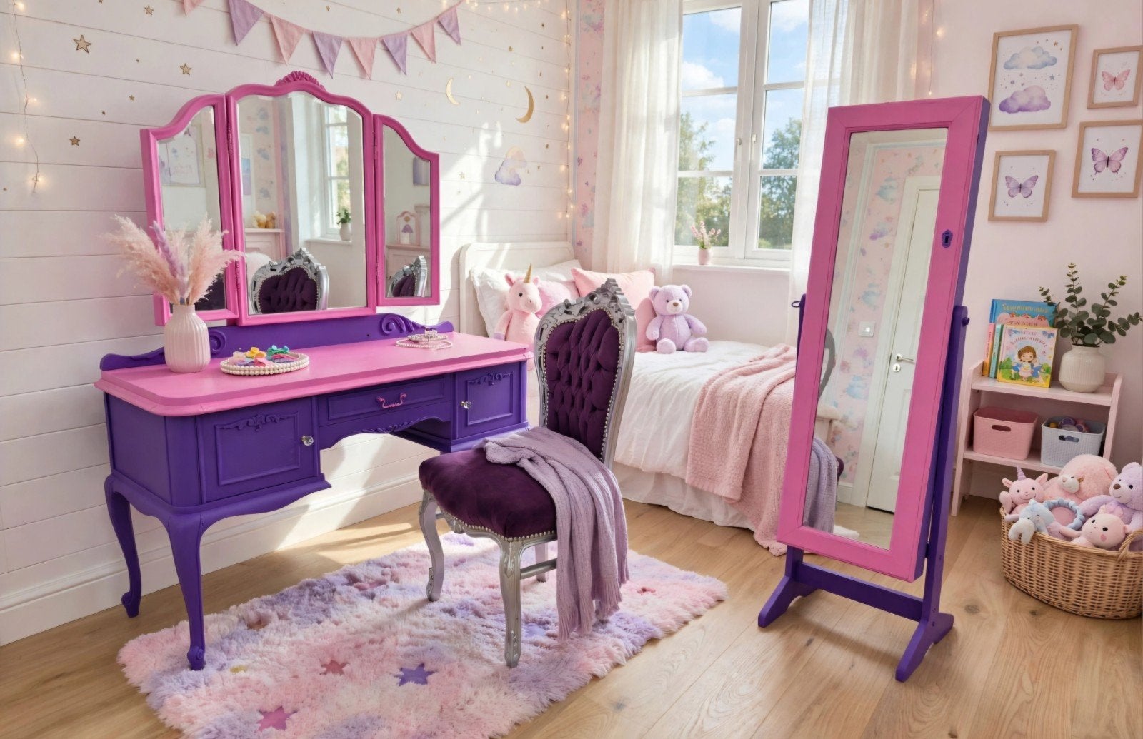 Kaptafel en spiegel voor de prinses ‍️, Ophalen, Rechthoekig, 100 tot 150 cm, 150 tot 200 cm