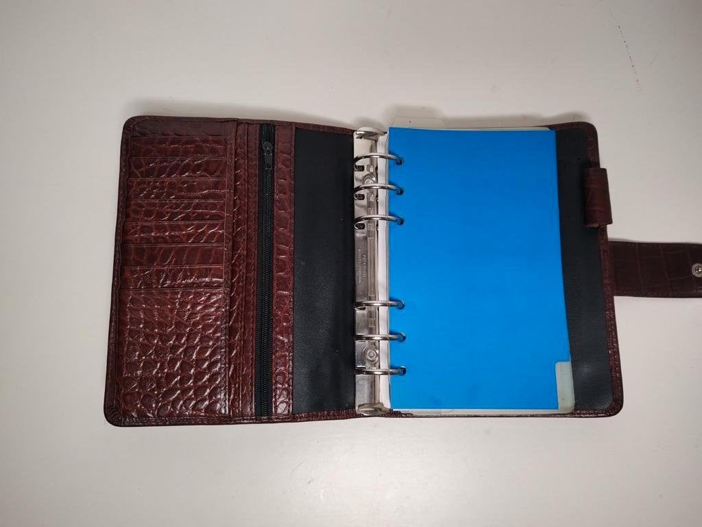 K632 lederen crocoprint agenda organizer papier 95x171 mm, Diversen, Agenda's, Onbekend, Ophalen of Verzenden, Zo goed als nieuw