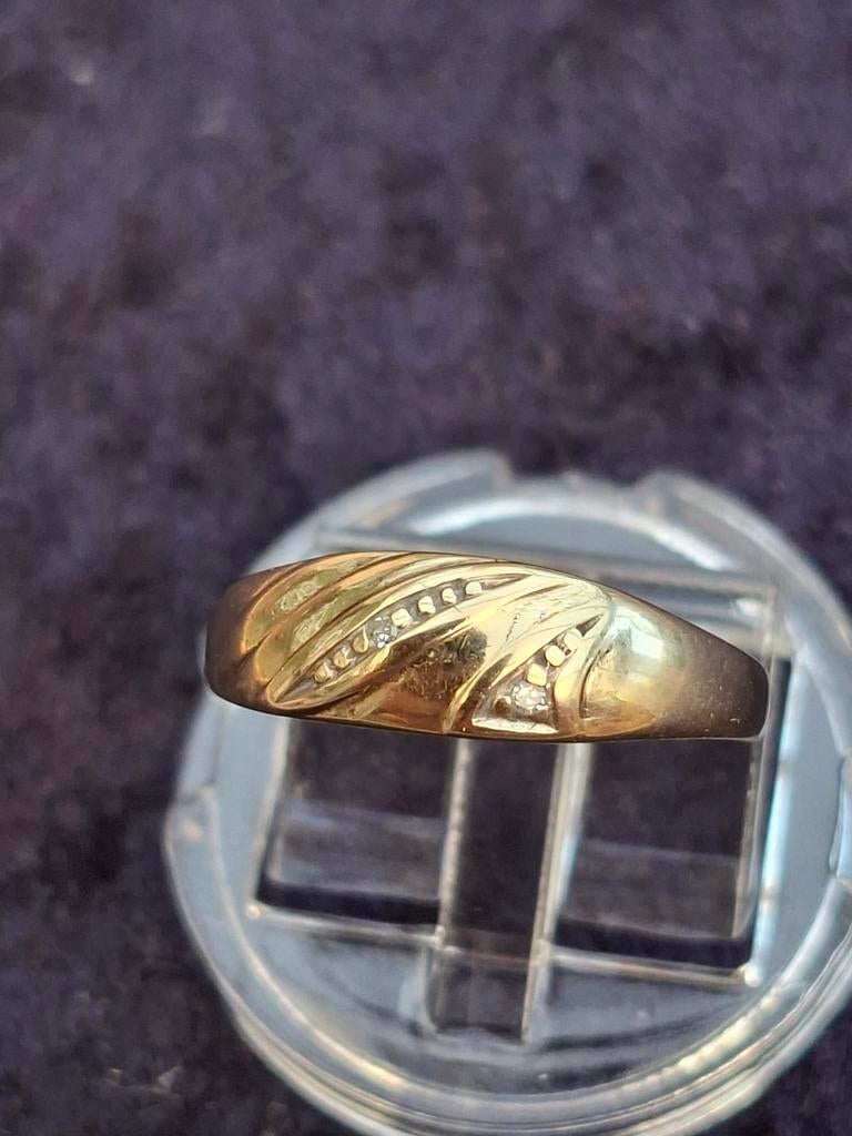 14 karaat gouden ring 17mm, Ophalen, Zo goed als nieuw, 17 tot 18, Dame
