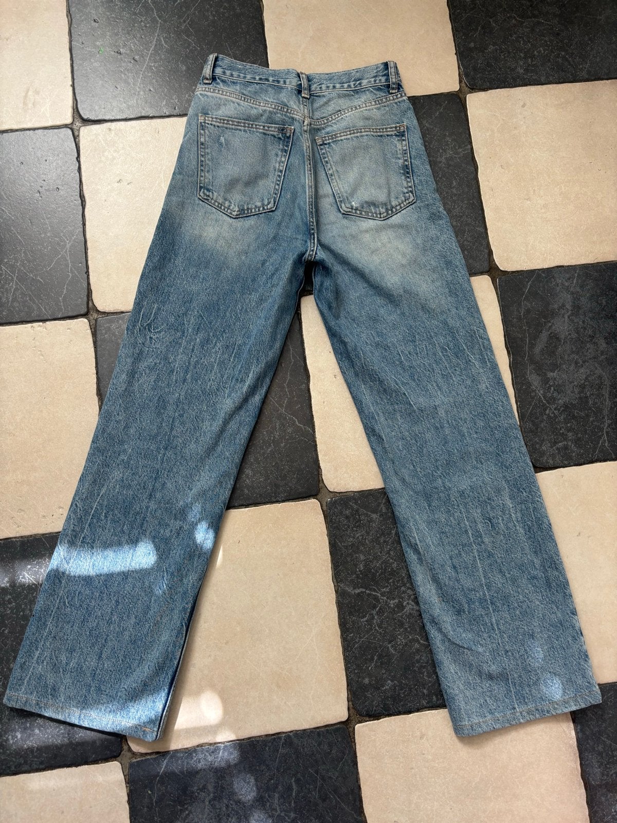 Zara wide leg jeans maat W27 (confectie 34) (B), Ophalen of Verzenden, Gedragen, Blauw, W27 (confectie 34) of kleiner