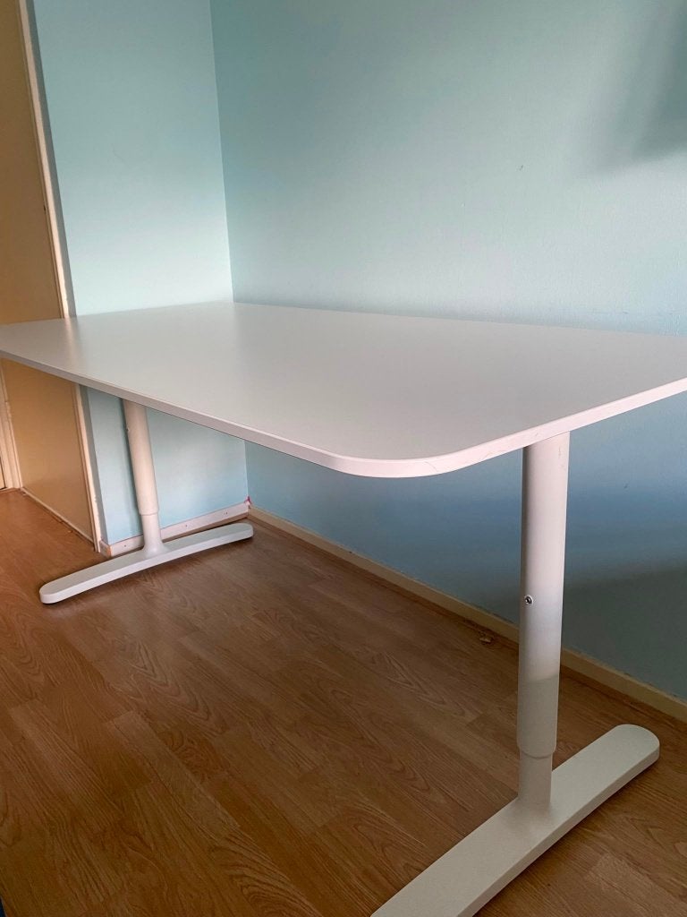 Ikea Bekant (160x80cm), Huis en Inrichting, Bureaus, Ophalen, 160 cm, Gebruikt, In hoogte verstelbaar