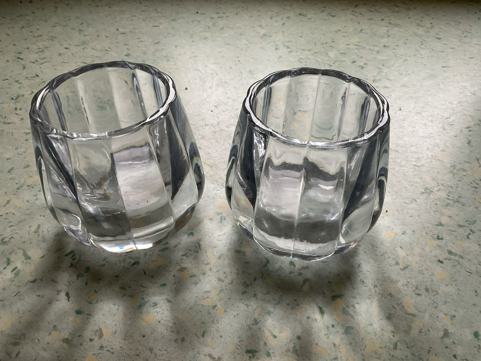 Twee waxinelichten glas, Ophalen of Verzenden