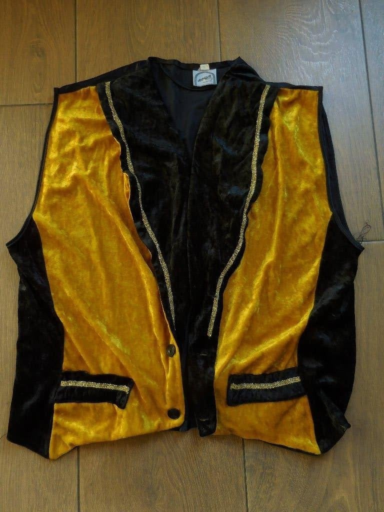 carnaval. Gilet Heraut. Velours.Mt 52.Lengte 60 cm.Rug/zwart, Maat 38/40 (M), Carnaval, Ophalen of Verzenden, Zo goed als nieuw