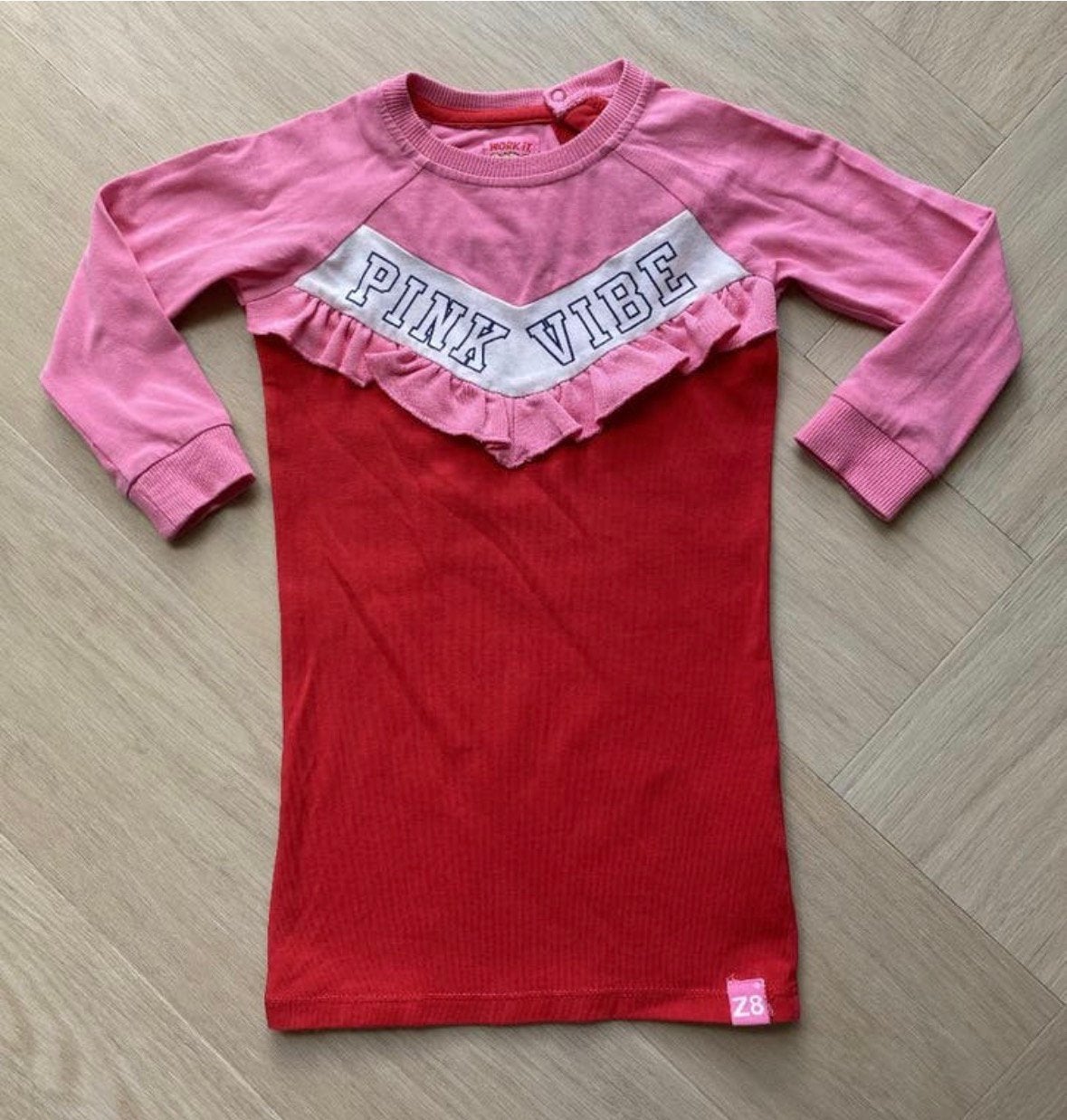 Z8 baby jurkje Kae rood/roze maat 86 | babykleding meisje, Ophalen of Verzenden, Zo goed als nieuw, Meisje, Jurkje of Rokje