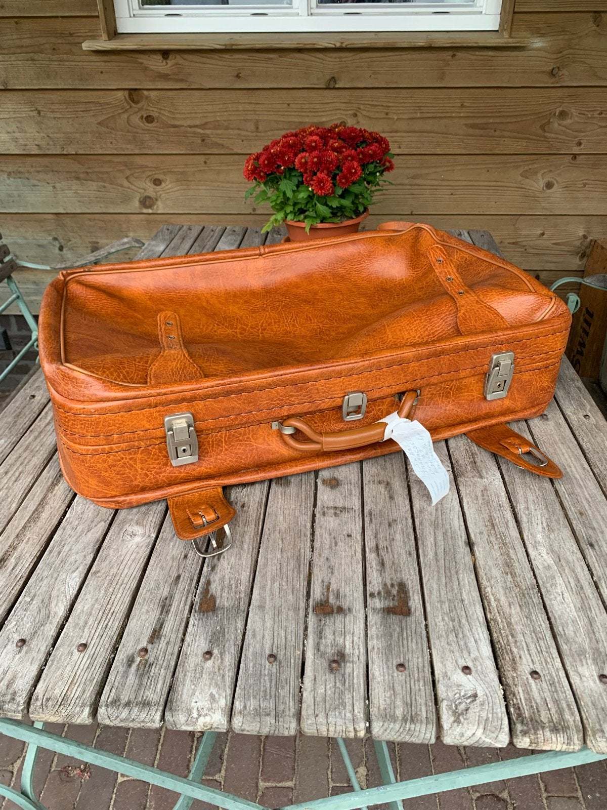 Vintage Koffer - Bruin Kunstleer, Sieraden, Tassen en Uiterlijk, Overige materialen, Gebruikt, Slot, 35 tot 45 cm