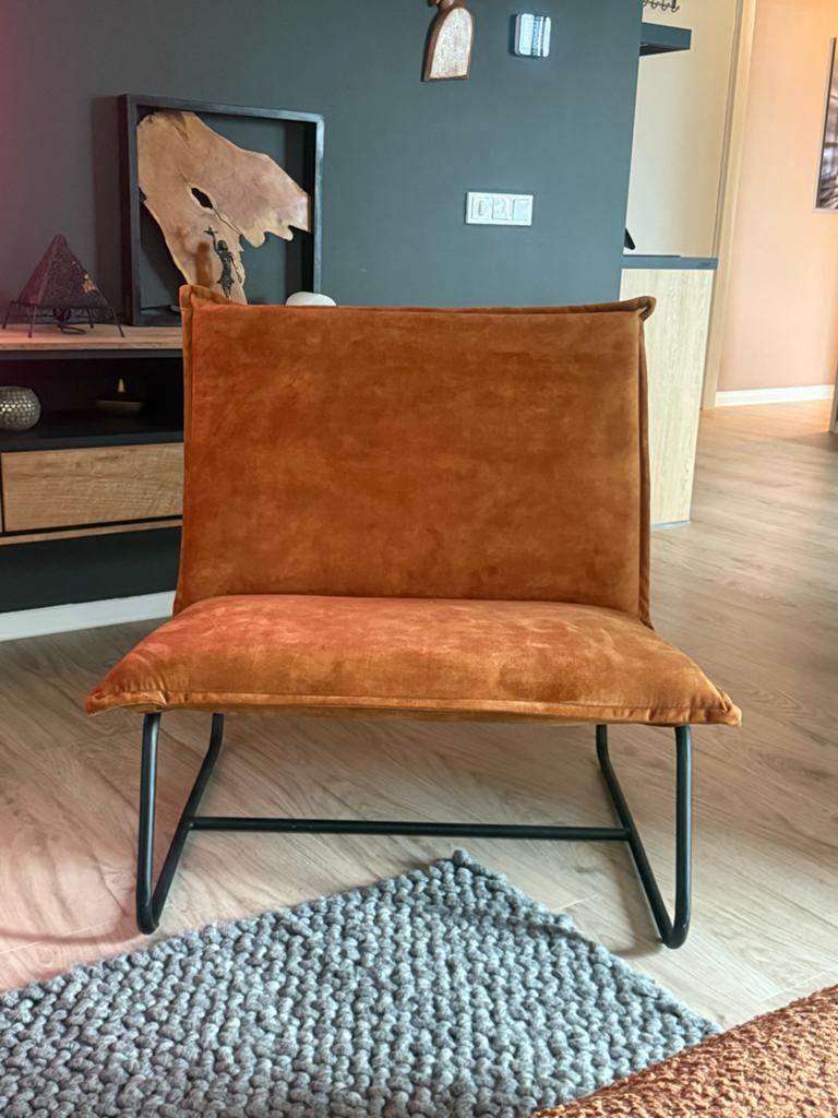 Comfortabele oranje fauteuil - Zo goed als nieuw, Huis en Inrichting, Ophalen, Overige kleuren, Zo goed als nieuw, Eén