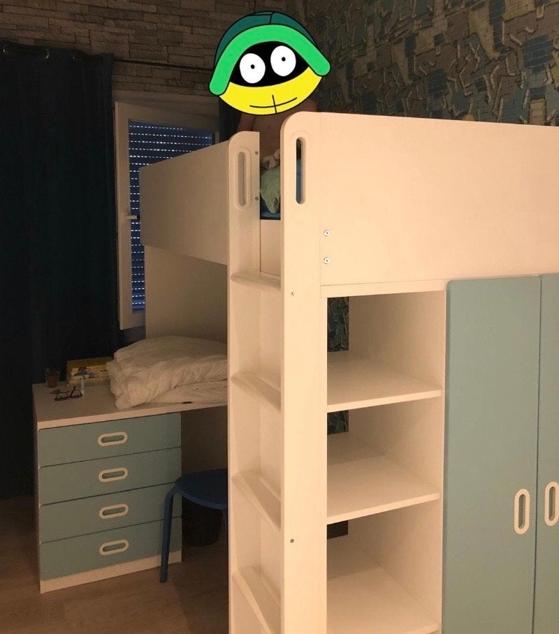 IKEA Smastad Hoogslaper met bureau en kledingkast, Ophalen, Gebruikt, Eenpersoons, 200 cm