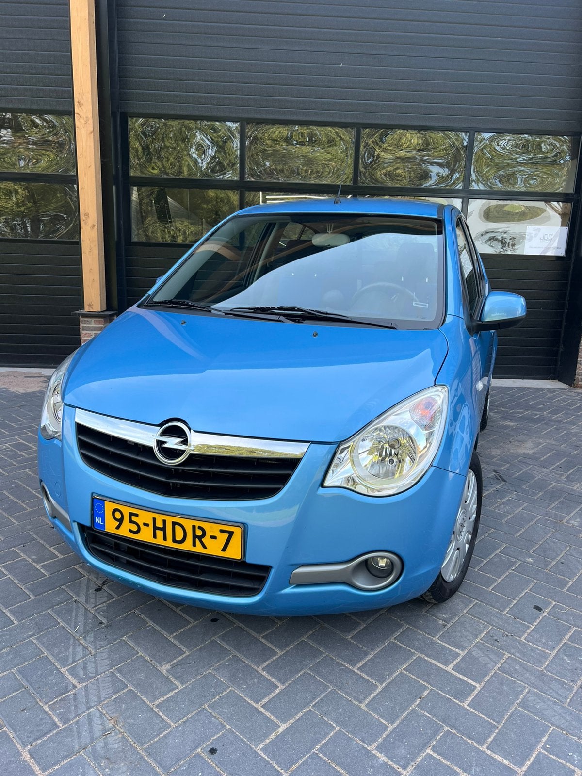 Opel Agila 1.2 16V AUT 2008 Blauw enjoy 2 eig, Auto's, Stof, 40 €/maand, 4 cilinders, Blauw