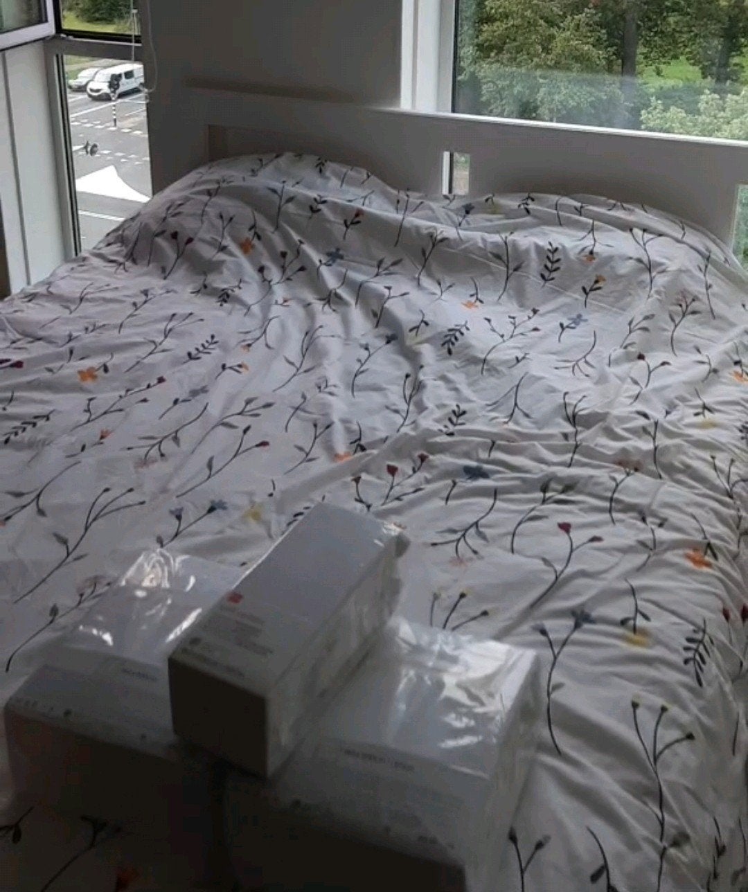 Bed 160x200cm incl lattenbodem, Huis en Inrichting, Ophalen, Gebruikt, Wit, Tweepersoons