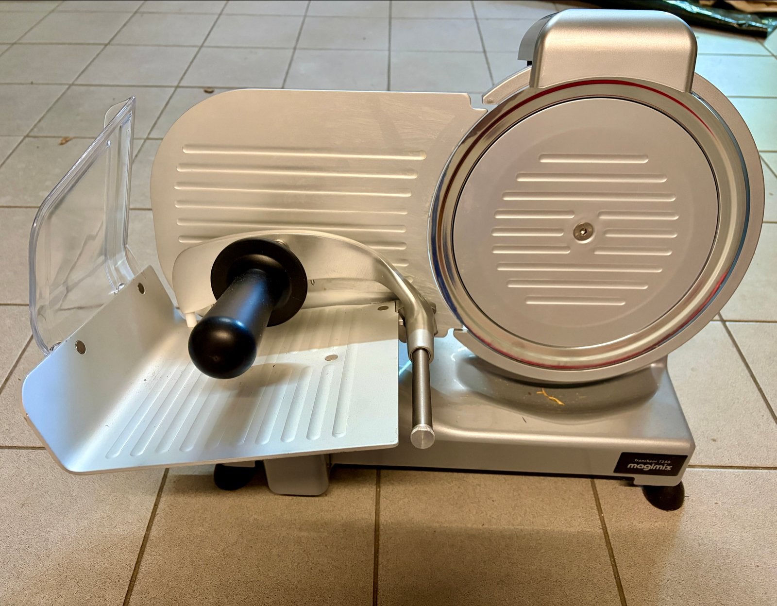 Elektrische Vleessnijmachine  merk Magimix Metaal - 42x45 cm, Ophalen, Zo goed als nieuw, Metaal, Snijmachine