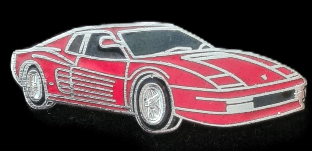 Ferrari Testarosso pin- rood emaille uitv., Verzamelen, Verzenden, Nieuw, Transport, Speldje of Pin