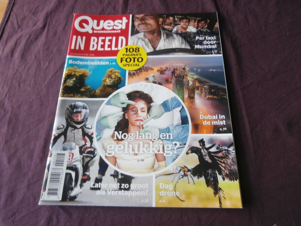 Magazine tijdschrift Quest in beeld Braintainment wetenschap, Boeken, Ophalen of Verzenden, Zo goed als nieuw, Wetenschap en Natuur