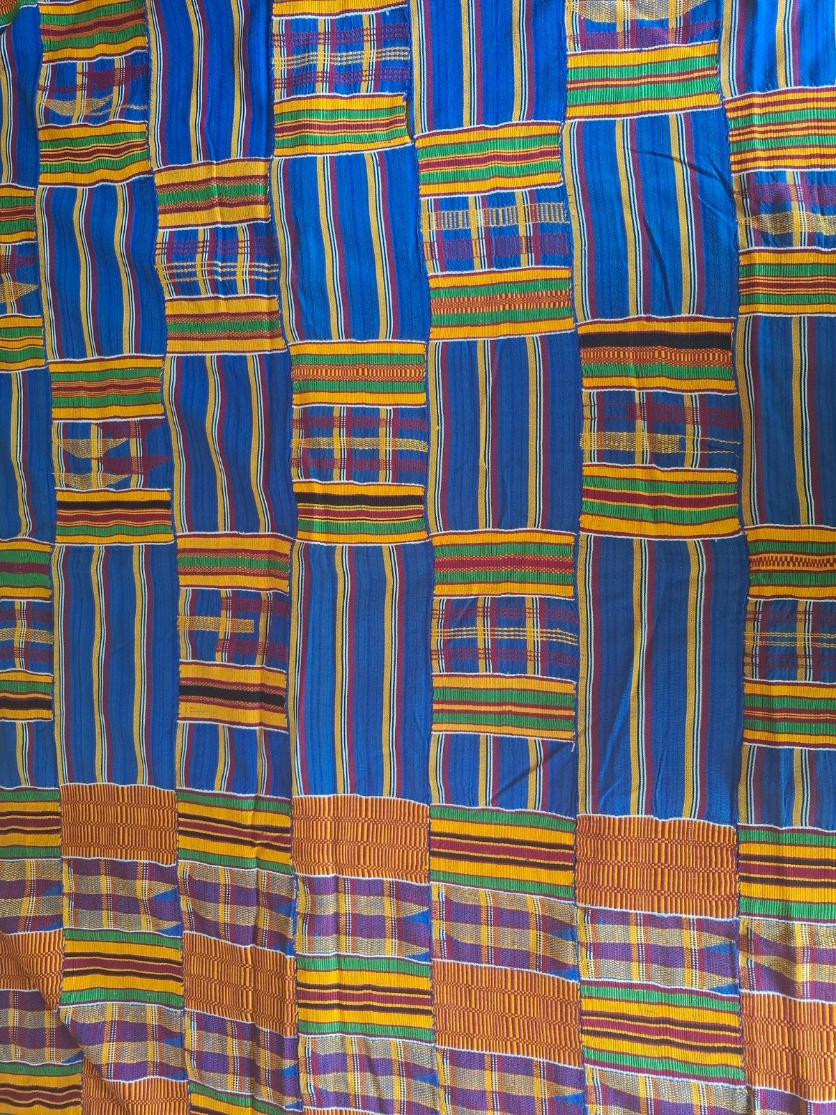 Kleurrijke Afrikaanse Kente stof - Handgeweven, 3 afmetingen, Ophalen of Verzenden