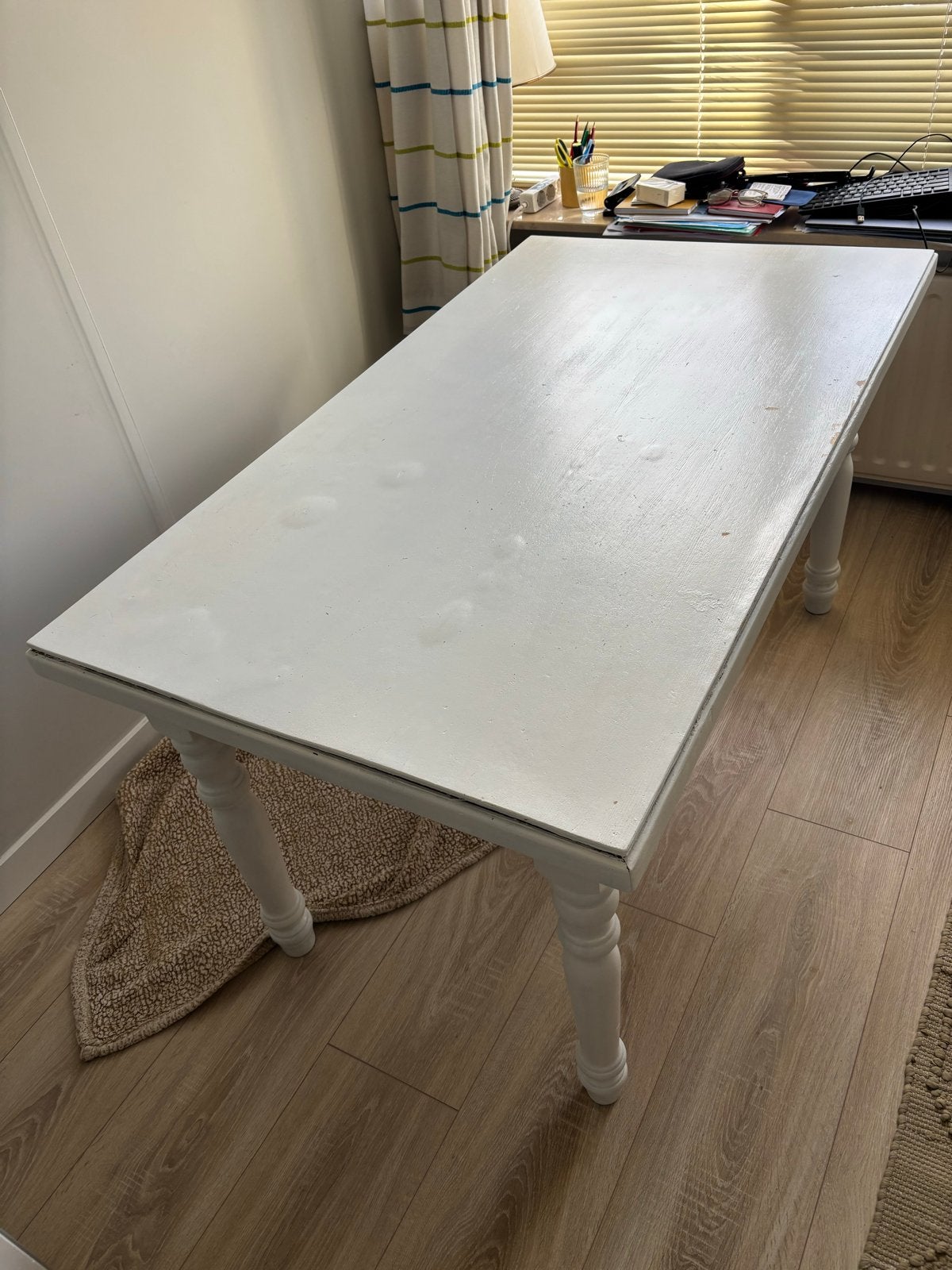 Witte tafel hout 120x80x76, Ophalen, Gebruikt, 100 tot 150 cm, 50 tot 100 cm