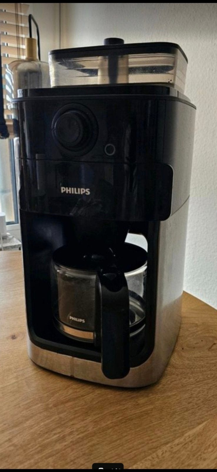 Philips Grind & Brew koffiezetapparaat in zwart/metaal combi, Witgoed en Apparatuur, Koffiezetapparaten, Ophalen of Verzenden