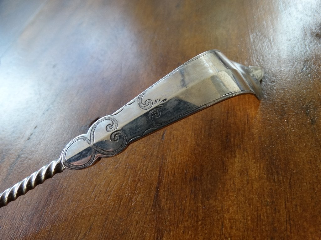 Zilveren punchlepel, boerenjongens, bowl, lange lepel zilver, Verzenden, Zilver