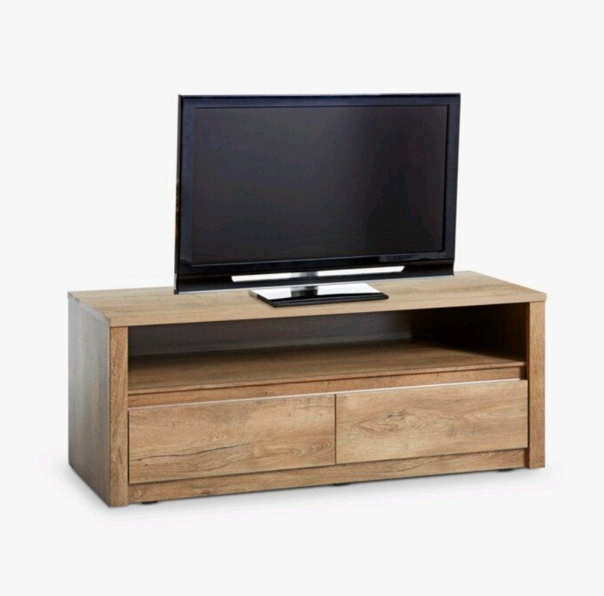 TV-meubel met lades, donker eiken - 130x53x53 cm, Ophalen, Gebruikt, 100 tot 150 cm, Minder dan 100 cm