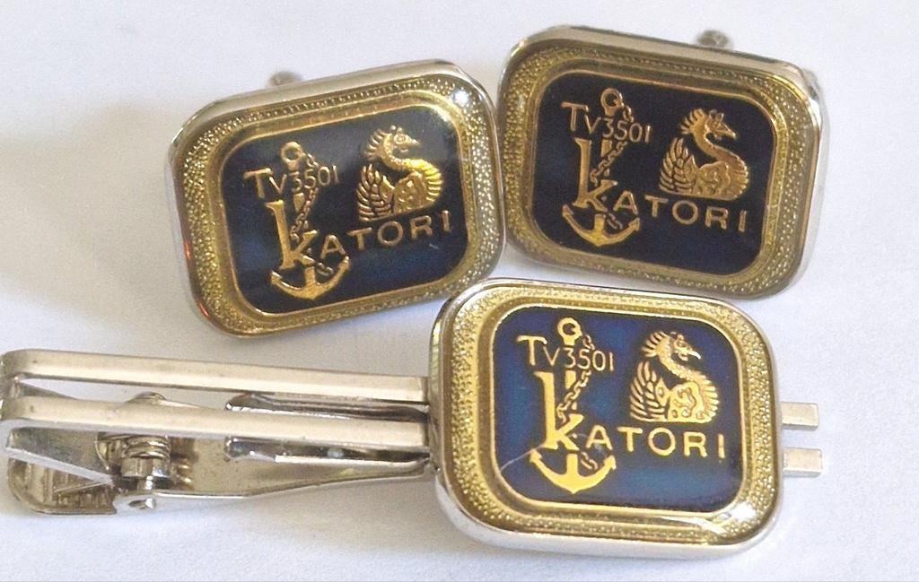 Vintage Katori Manchetknopen & Tie Clip Set, Ophalen of Verzenden