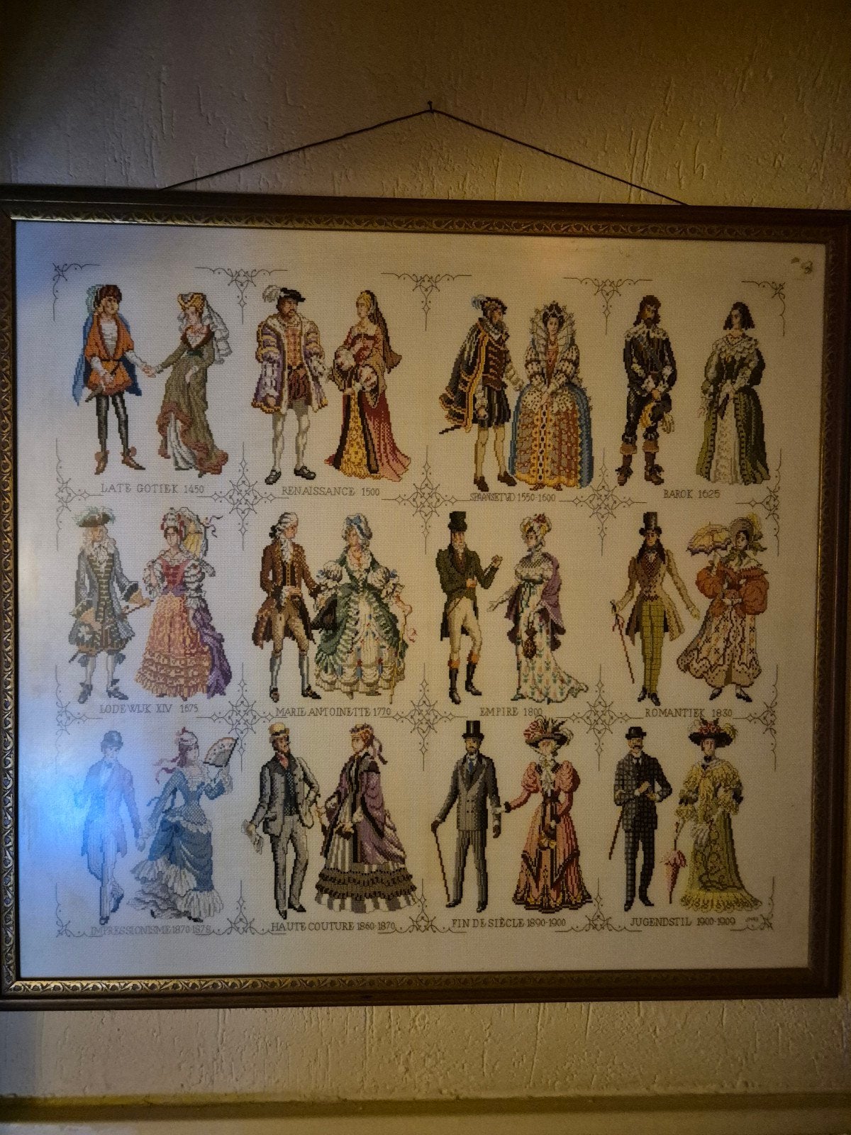 Uniek geborduurd schilderij: Historische Kostuums, Huis en Inrichting, Woonaccessoires | Schilderijen, Tekeningen en Foto's, Ophalen