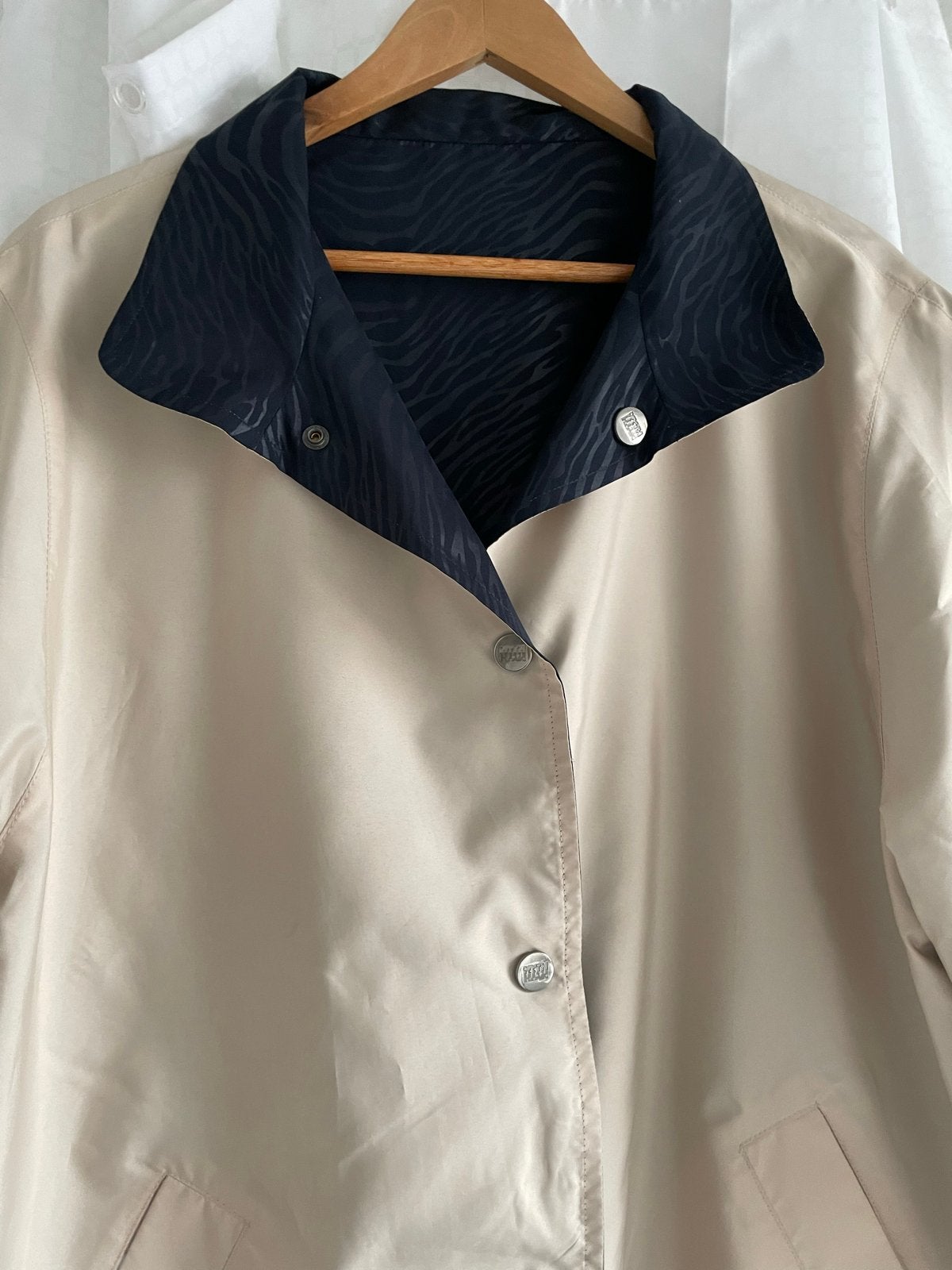 Stijlvolle beige jas met zebraprint kraag, grote maten, Kleding | Dames, Grote Maten, Ophalen of Verzenden, Zo goed als nieuw