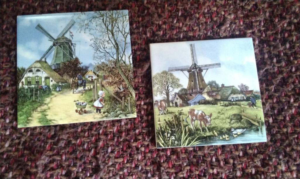 Prachtige Decoratieve Tegels met Tafereel Hollands Landschap, Ophalen