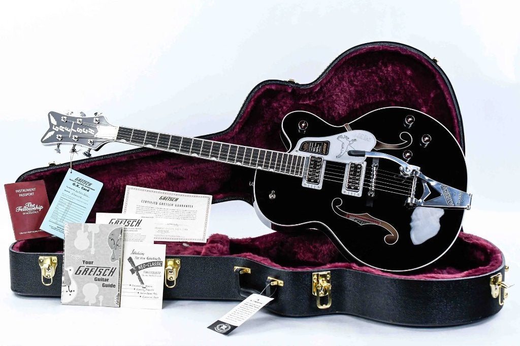 Gretsch Falcon (black), Ophalen of Verzenden, Zo goed als nieuw, Hollow body, Overige merken