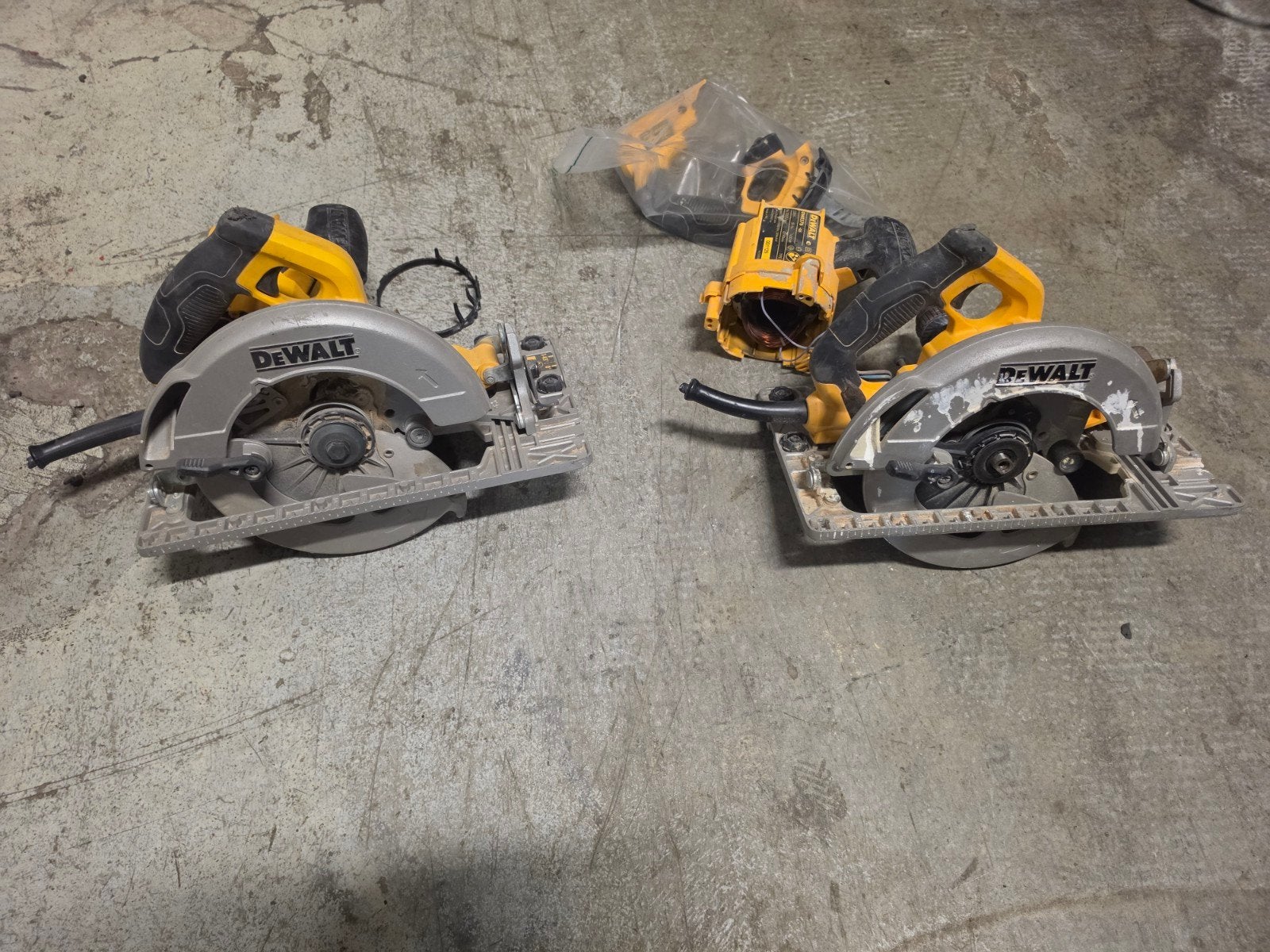 2x Dewalt DWE576 cirkelzaag defect / onderdelen, Ophalen of Verzenden, Gebruikt