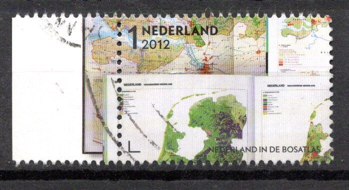 gestempelde zegel. Jaar 2012: bosatlas met tab, Ophalen of Verzenden, Na 1940, Gestempeld