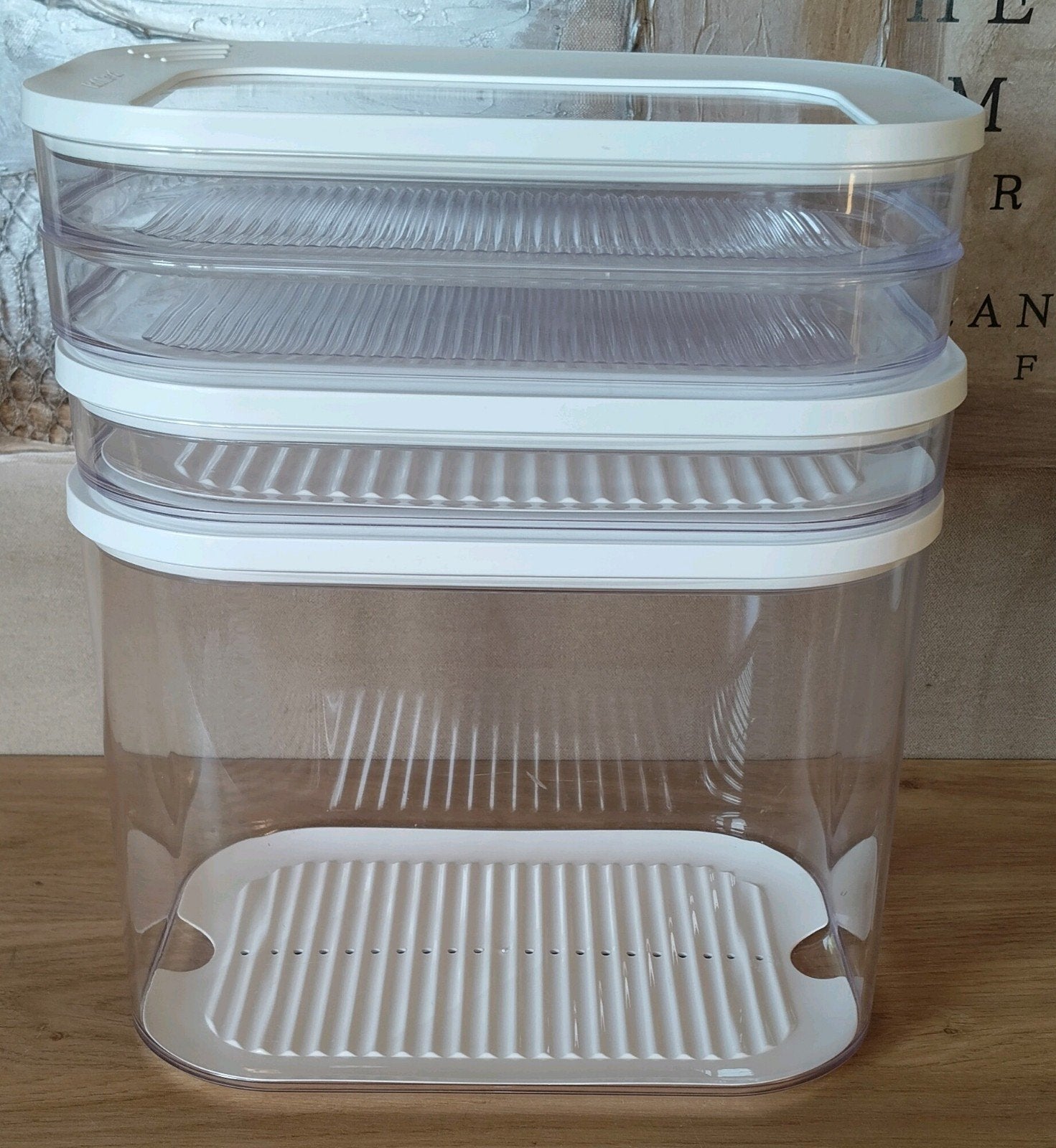 Rosti Mepal Modula bewaardozen set*Wit*Vleeswaren*Kaas enz, Gebruikt, Verzenden, Kunststof, Wit