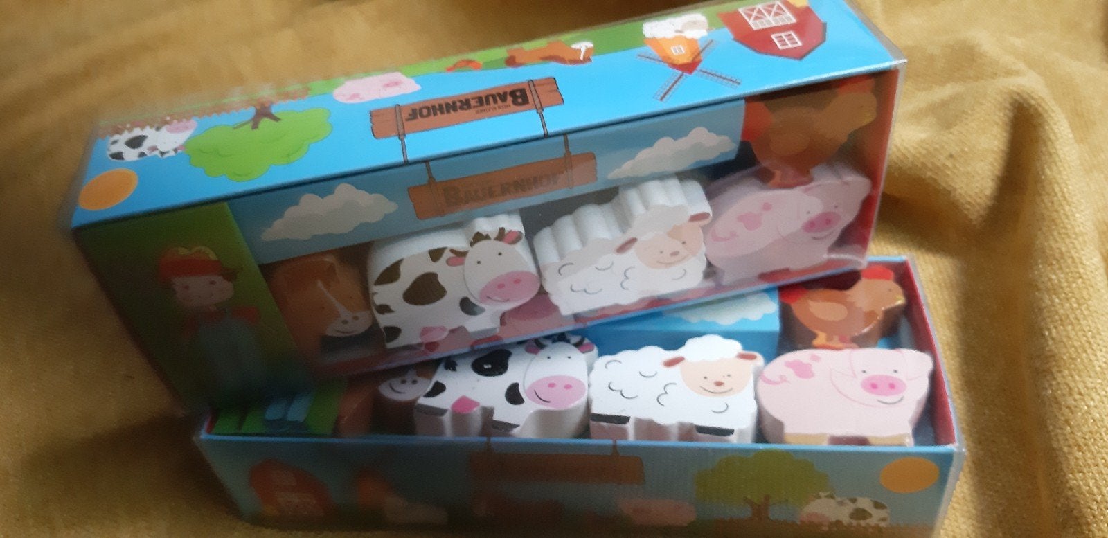 Nieuw in doos 2xHouten boerderij dieren, Kinderen en Baby's, Speelgoed | Houten speelgoed, Ophalen, Nieuw