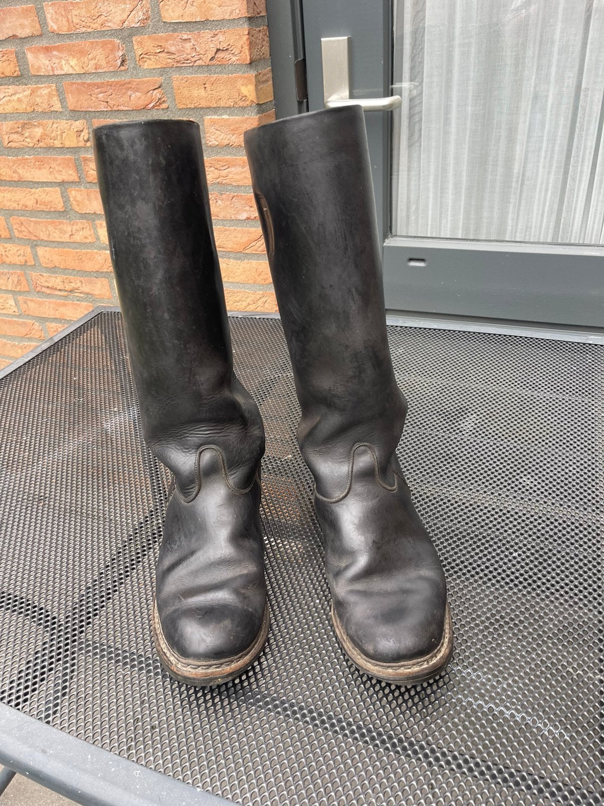 Leren laarzen, Ophalen, Gebruikt, Zwart, Gevoerd