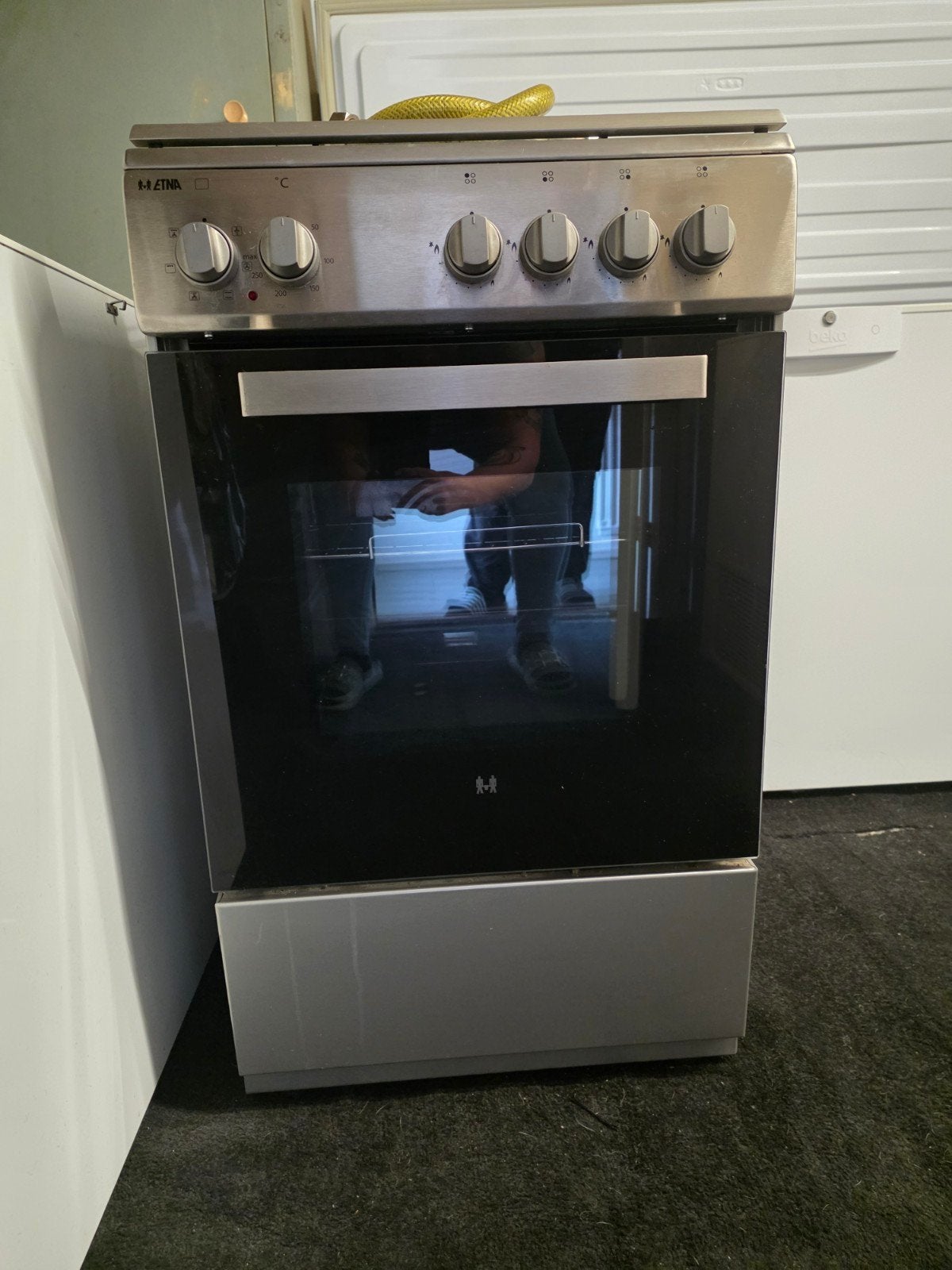 Etna 4-pits gasfornuis met elektrische oven, Witgoed en Apparatuur, Ophalen, Gebruikt, 4 kookzones, Gas