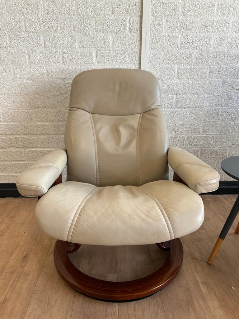 Stressless Relax Fauteuil | Echt Leder | Made in Norway, Minder dan 75 cm, Leer, Ophalen of Verzenden, Zo goed als nieuw
