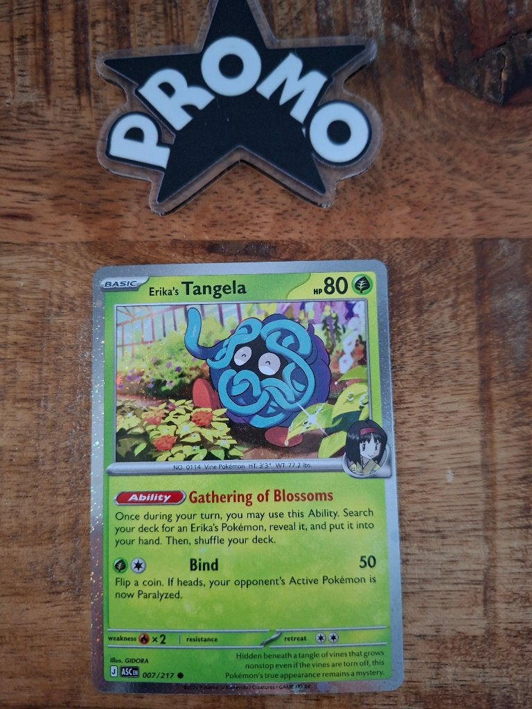 Pokemon Erika’s Tangela (ASC 007/217)  promo card, Ophalen of Verzenden, Nieuw, Losse kaart, Foil