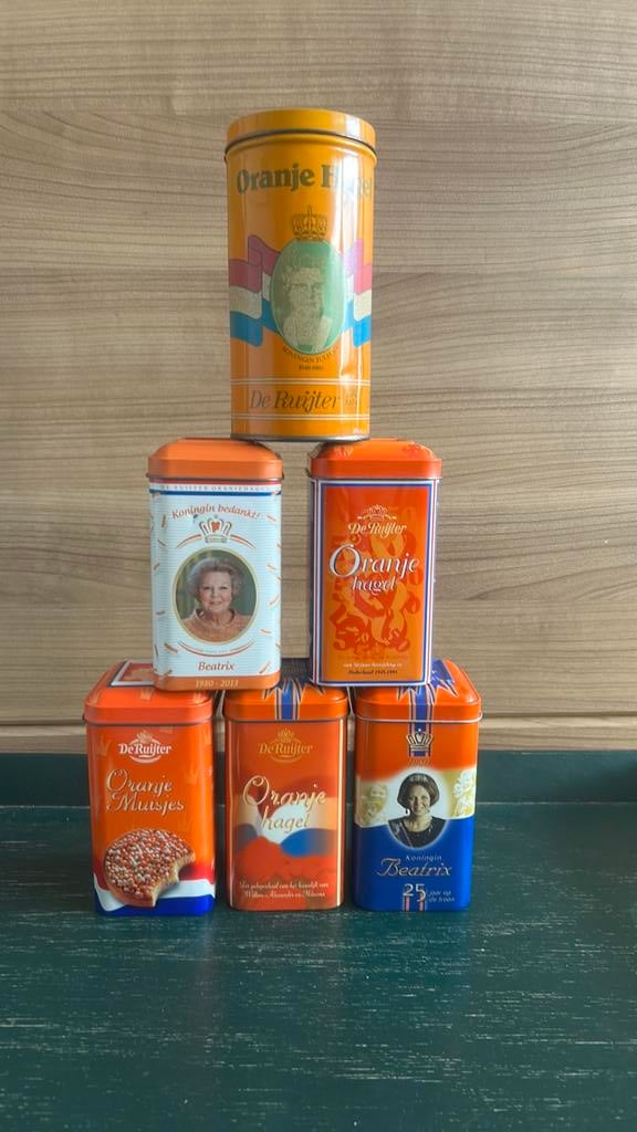 6 De Ruijter Oranje hagel blikjes p/6:, Ophalen of Verzenden, Zo goed als nieuw, Overige typen