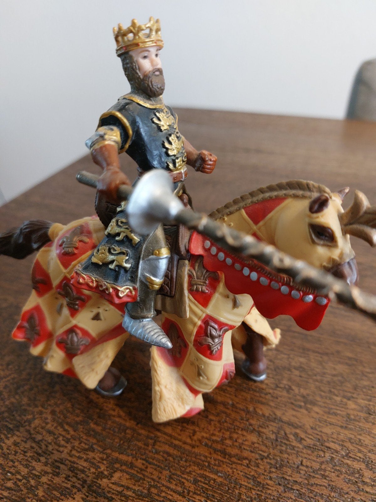 Papo Ridder met Paard Speelfiguur - King Richard, Ophalen of Verzenden, Gebruikt