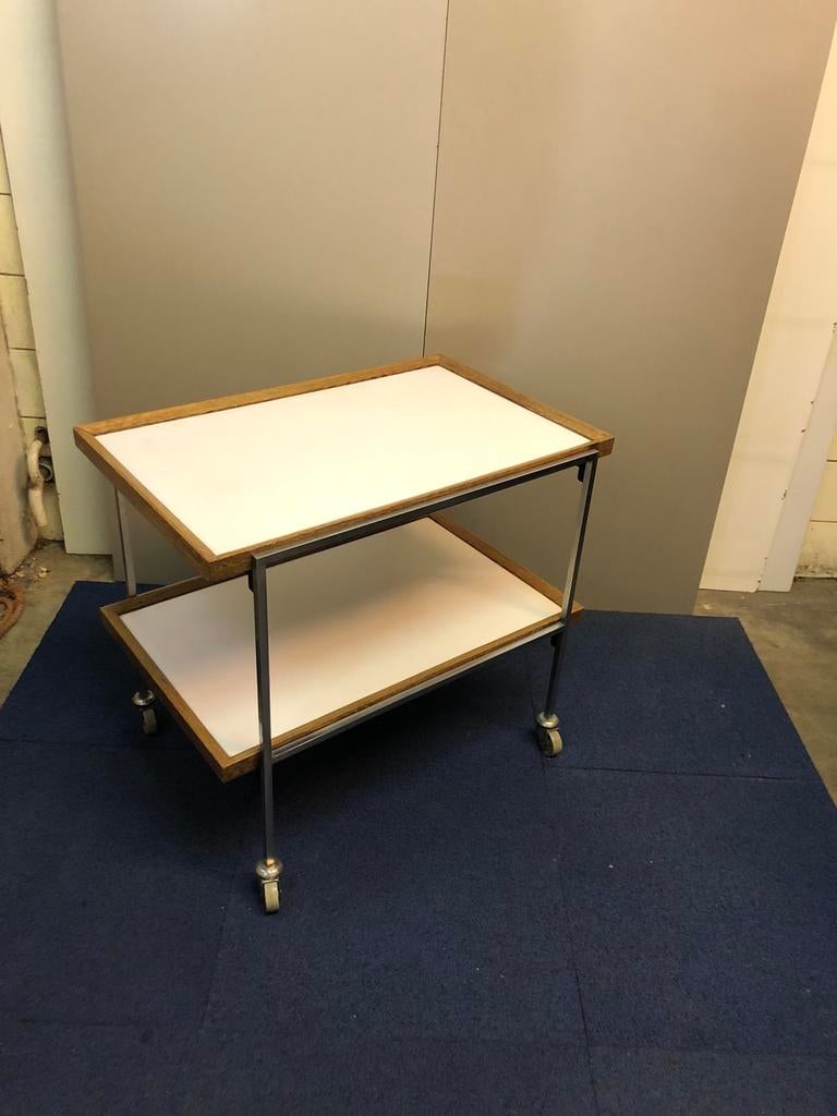 Vintage Arne Jacobson thee-barwagen / trolley., Huis en Inrichting, Tafels | Bijzettafels, Ophalen, Zo goed als nieuw, Rechthoekig