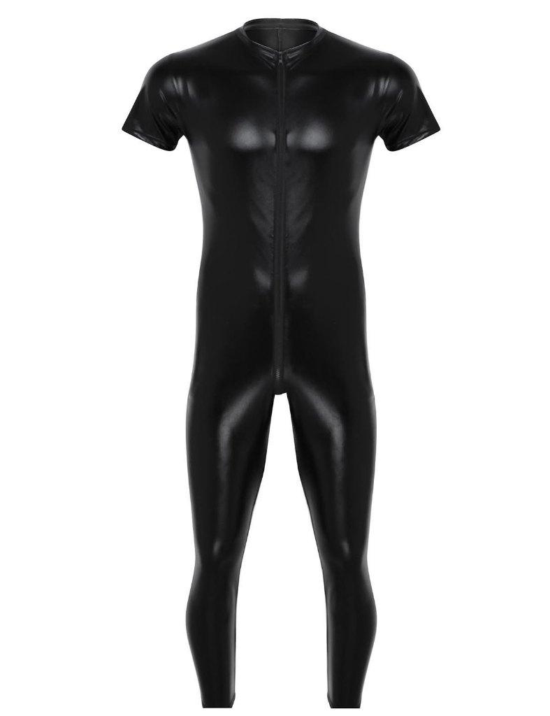 Heren zwarte catsuit sexy wetlook jumpsuit bodysuit leren, Kleding | Heren, Carnavalskleding en Feestkleding, Nieuw, Kleding, Overige thema's