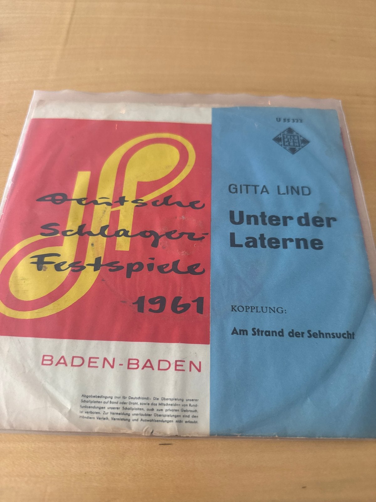 Gitta Lind - Unter der Laterne / Am Strand der Sehnsucht (19, Ophalen of Verzenden, Gebruikt, Single, Schlager