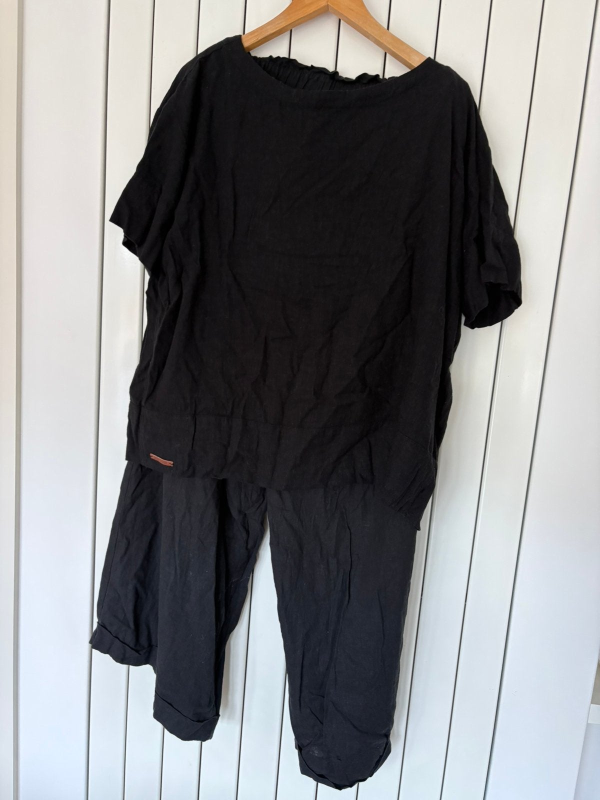 Hema zwart linnen broek M , blouse XL, Ophalen of Verzenden, Zo goed als nieuw, Maat 46/48 (XL) of groter, Zwart