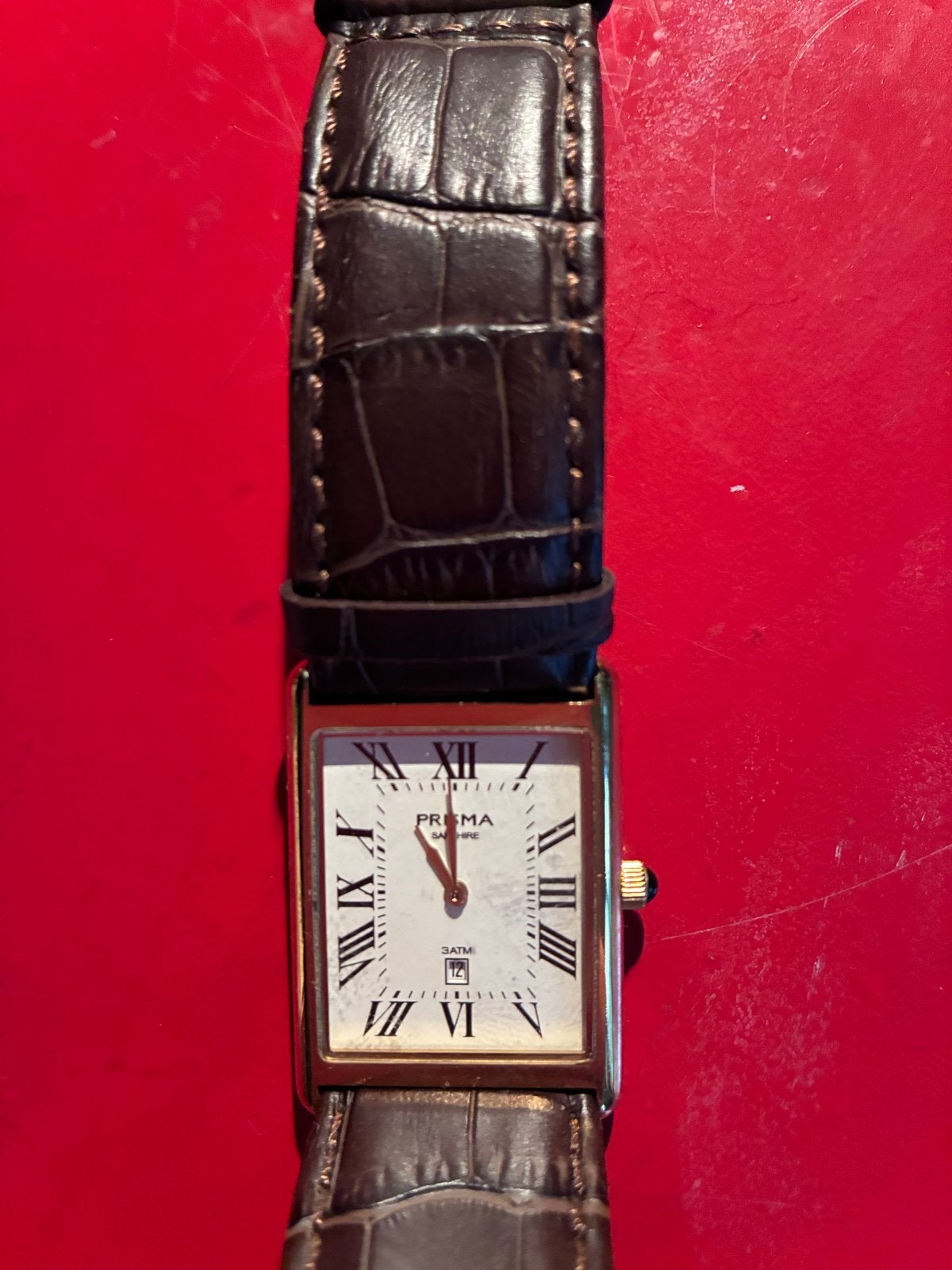 Prisma P.2370 horloge  met leren bandje, Overige merken, Leer, Staal, Polshorloge