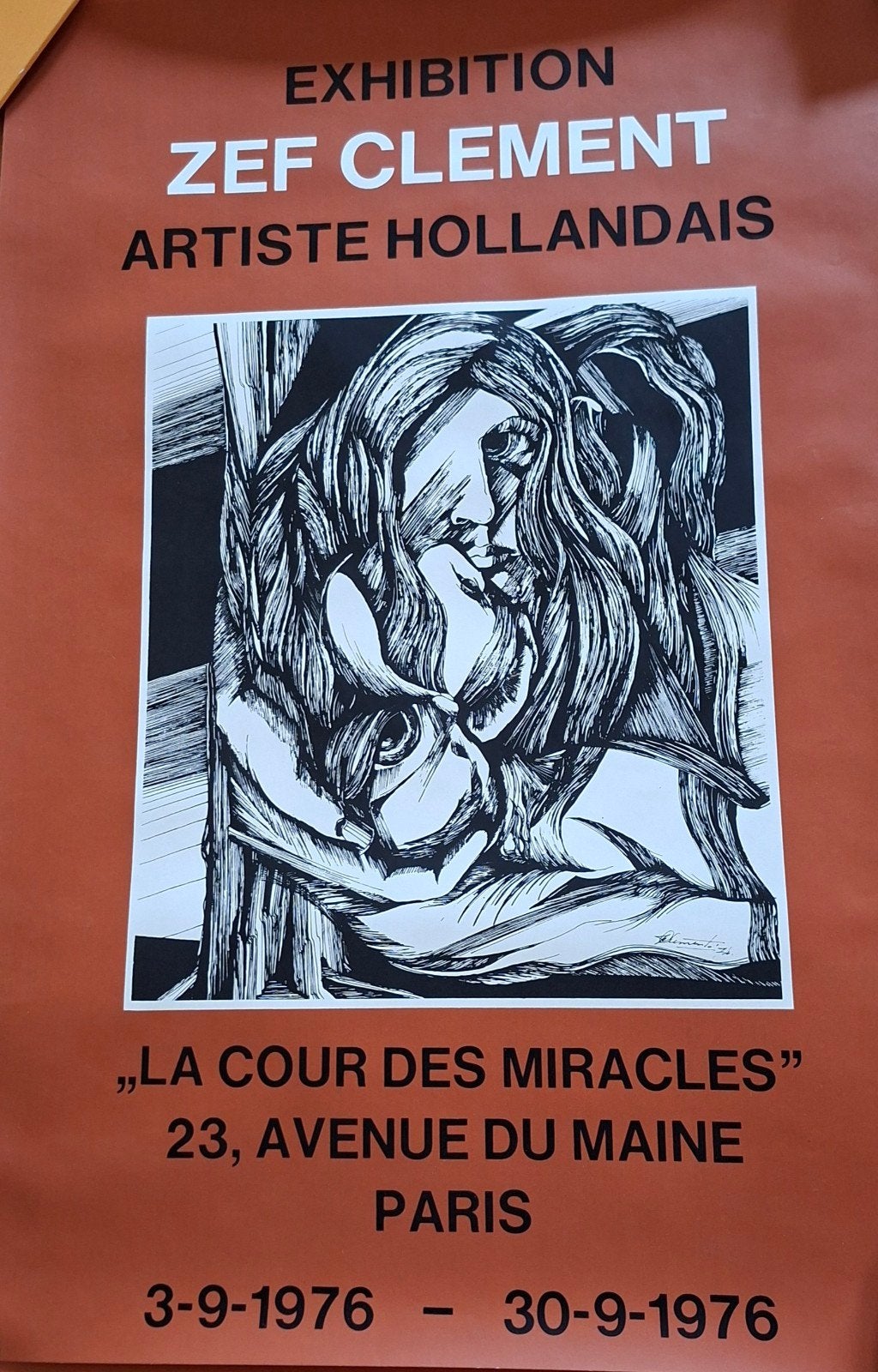 Affiche 2x expositie Zef Clement Rabo Heerlen /Parijs 1976, Ophalen of Verzenden