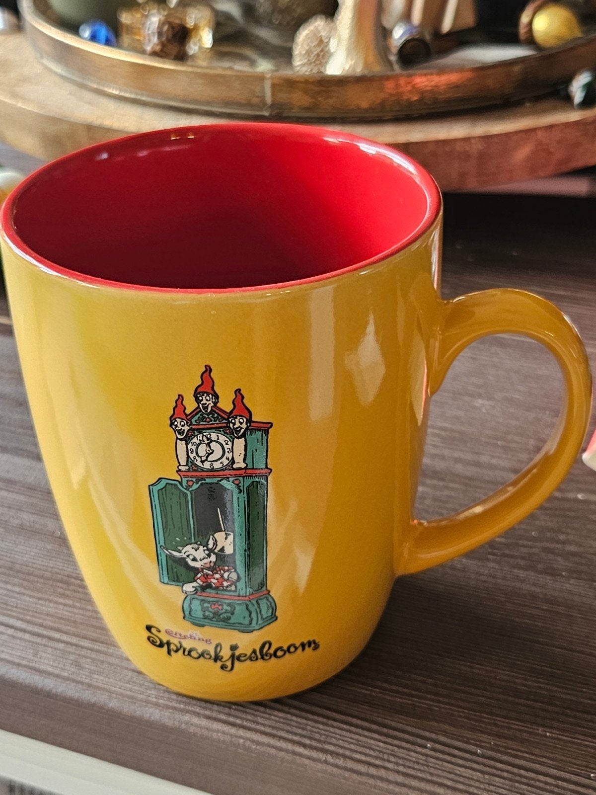 Efteling Sprookjesboom Chocomel mok - Geel/Rood, Ophalen of Verzenden, Gebruikt